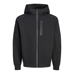 Jack & Jones dukserica Fusion sa kapuljačom i rajsferšlusom za muškarce, crna
