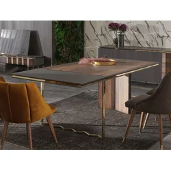 Casa Padrino luxury dining table brown/gray/gold 220 x 105 x H. 75 cm - Rectangular kitchen table - Dining room furniture - Luxury furniture - Luxury furnishings