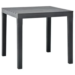 Vidaxl Vrtna miza antracitna 78x78x72 cm plastika