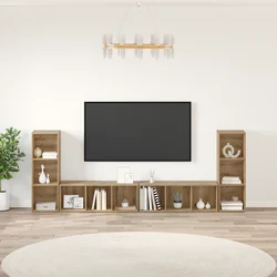 Set TV komoda Zidne 4 pcs Umjetnički hrast 37 x 35 x 107 cm