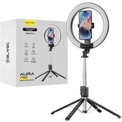 Selfie Ring Aura Blavec LED Ring 25cm + stativ + daljinski upravljač - 230 cm (RLP55-TRB23) crni