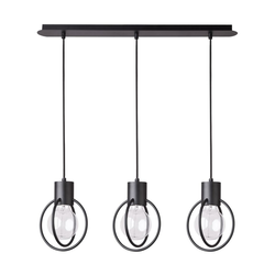 Luster na sajli AURA 3xE27/60W/230V crna