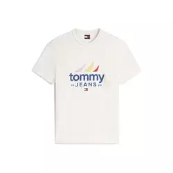 Tommy Jeans Majica SAILING  kremna / temno modra / rumena / rdeča