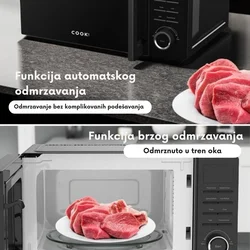 Cook-It Samostojeća mikrotalasna rerna, 20L, 11 jačina, 8 programa kuvanja, Crna