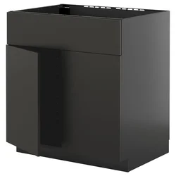 METOD Pod.elem.sudop. i 2vrata/front, Crnosiva/Nickebo boja antracita, mat, 80x60 cm