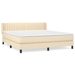 vidaXL vidaXL Box spring postelja z vzmetnico krem 180x200 cm blago, (20896612)