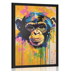 Plakat opica v imitaciji umetniške slike - 30x45 silver