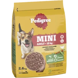 Pedigree Mini Adult perutnina in zelenjava 2,6 kg