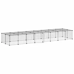 Kavez za ljubimce s 36 panela i vratima crni 35 x 35 cm čelični