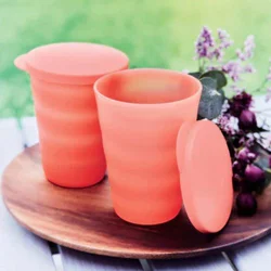 Tupperware Set čaša sa poklopcem, 2 komada, Kajsija