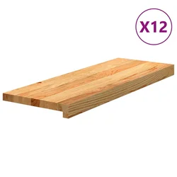 Gazišta stepenice 12 kom svjetlosmeđi 70x30x2 cm masivna hrast