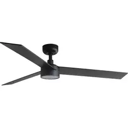 FARO 34298WT-1TW - LED prigušiva ventilator RUDDER L LED/18W/230V crna prečnik 132 cm WT + daljinski upravljač