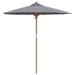 Vrtni suncobran Tamno siva O 217 x 230 cm bambus