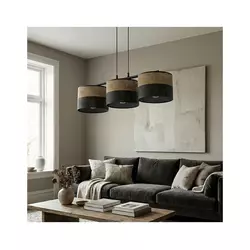 Luster na sajli KARBON 3xE27/15W/230V crna/braon