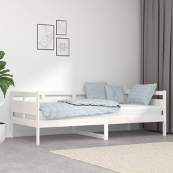Dnevni ležaj bijeli od masivne borovine 90 x 200 cm