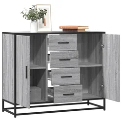 Komoda Siva Sonoma 92x35x76 cm Konstruirano drvo