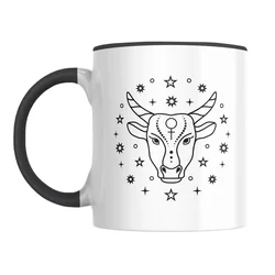 Šolja Horoskop Bik, 330 ml, Bela