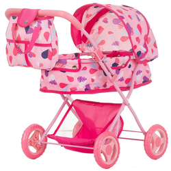 CHIPOLINO Globok voziček za lutke Dora Hearts