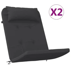 Jastuci za stolicu Adirondack 2 kom crni od tkanine Oxford