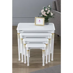 Hanah Home set od 4 umetnutih stočića Zeyra Avangart, beli