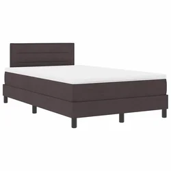 Vidaxl Postelja z vzmetnico z vzmetnico Temno rjava 120 x 190 cm blago