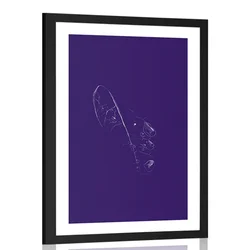 Plakat s paspartujem edinstvena igra barv - 20x30 silver