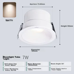 Nvc LED ugradna lampa, 7W, Bela