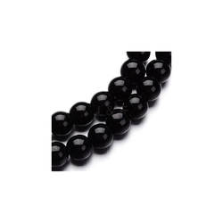 Staklena perla lopta 8 mm niska 40 cm-crna
