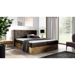 Boxspring postelja Wood 9 - 180x200 cm - hrast lancelot