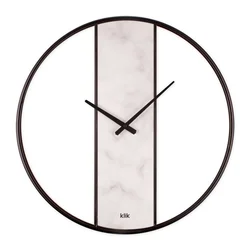 WALLXPERT Dekorativni metalni zidni sat Demre White Marble