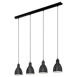 EGLO Viseća lampa PRIDDY 4xE27 97,5 cm crna 49466