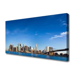tulup.si Slika na platnu Bridge mesto homes 125x50 cm
