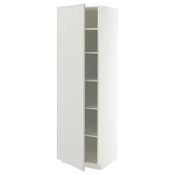 METOD Visoki element s policama, bela/Aspudden svetlosiva, 60x60x200 cm