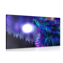 Slika volk v soju lune - 30x20