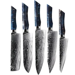 Set damašćanskih kuhinjskih noževa SE-37606 - Plava KP37606