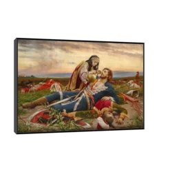 Canvas Slika na platnu Kosovka Devojka-Uroš Predić, 150x100 cm, Sa ramom, Crna