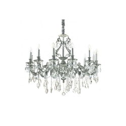 Ideal Lux-Kristalni luster na lancu GIOCONDA 12xE14/40W/230V prečnik 90 cm srebrni