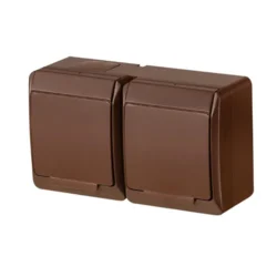 shumee Hermes Hermetična dvojna vtičnica z/brez 16A IP44 rjava GNT 0322-06