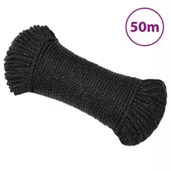 Radno uže crni 8 mm 50 m od polipropilena