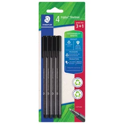FLOMASTER FINELINER 0,3 MM PK3 PLUS 1 GRATIS RECIKLIRANI TRIPLUS STAEDTLER 334 R-9BK4 CRNI