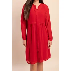Plus size midi obleka, rdeča