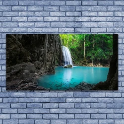 tulup.si Slika na platnu Jezero slap narava 140x70 cm