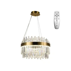 LED prigušiva luster na sajli LED/70W/230V 3000-6500K zlatna + daljinski upravljač