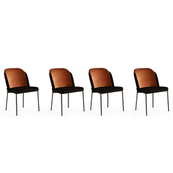 Hanah Home Set 4 trpezarijske stolice DR Bronzano-Crni