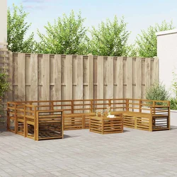 Setovi sofa 11 pcs Prirodna Čvrsto drvo akacije