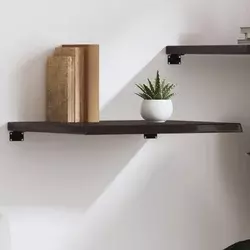 Zidna polica tamnosmeđa 60x60x(2-4) cm od obrađene hrastovine