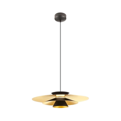 Redo 01-3001 - LED luster na sajli FARGO LED/16,5W/230V prečnik 50 cm crna/zlatna