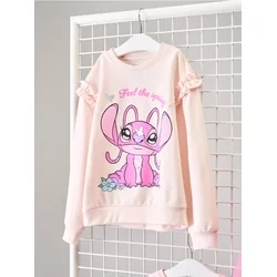 Sinsay - Dukserica s okruglim izrezom Lilo & Stitch - krem