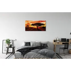 tulup.si Slika na platnu Drevesa oblaki zahod 100x50 cm