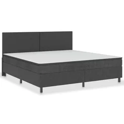 Vidaxl Boxspring postelja temno siva iz blaga 200x200 cm